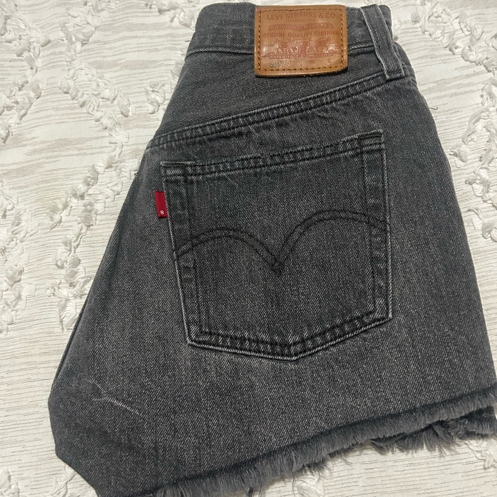 Levis 501 distressed denim shorts